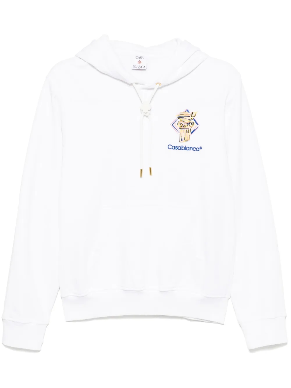 Embroidered logo hoodie in premium cotton fleece